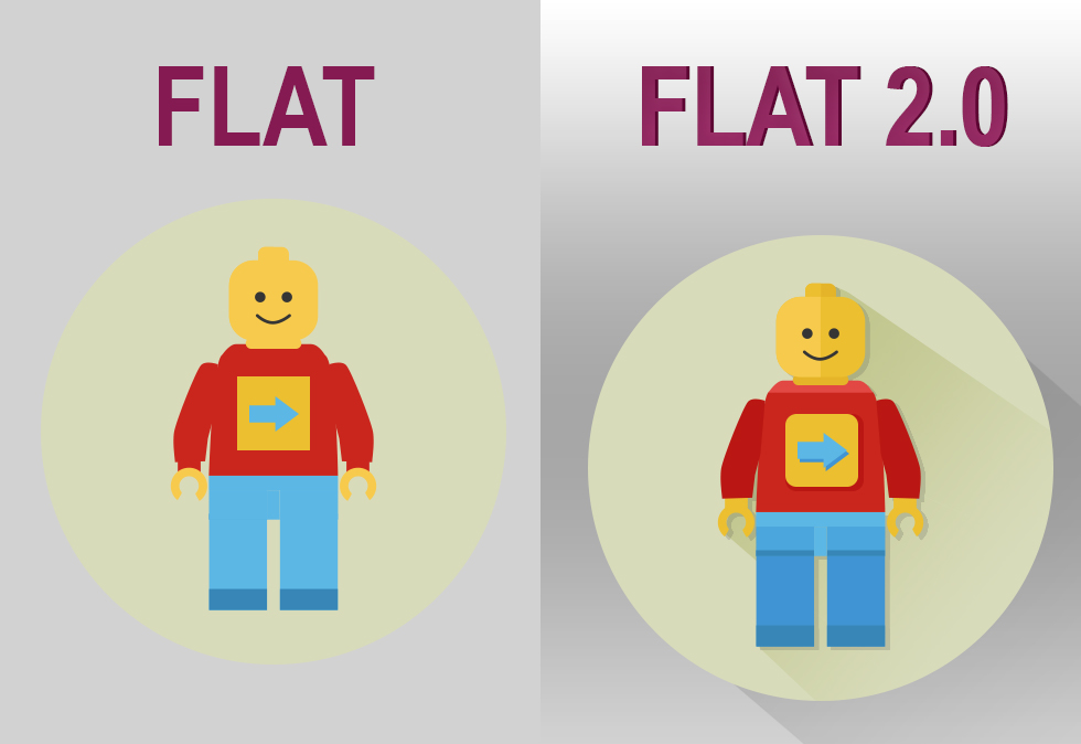 Flat design vs flat design 2.0