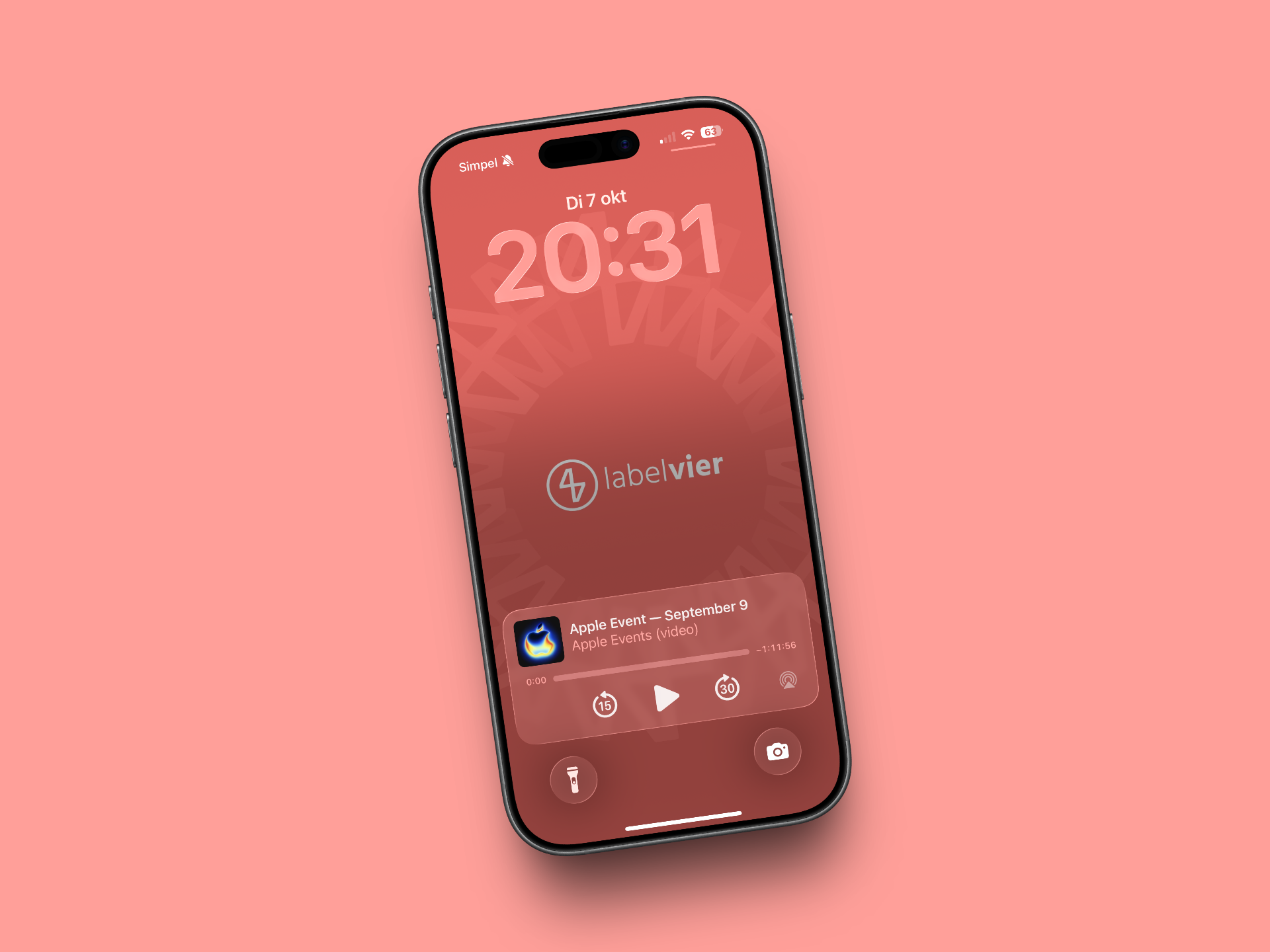 Telefoon met achtergrond